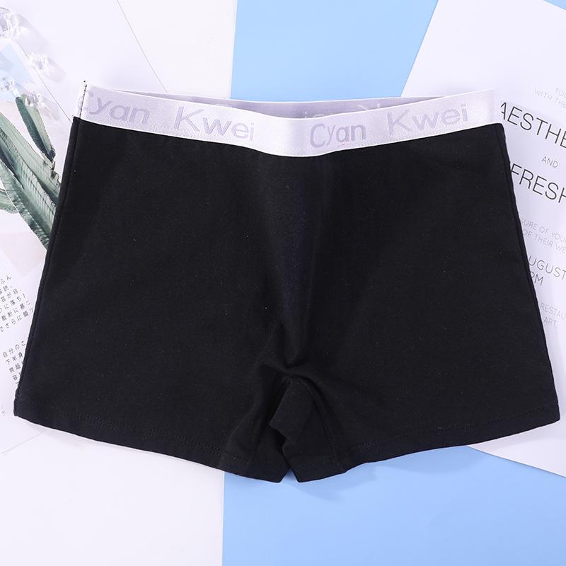 Damen-Boxershorts, Baumwolle, Mädchen-Unterwäsche, Studenten-Boxershorts in Übergröße M schwarz