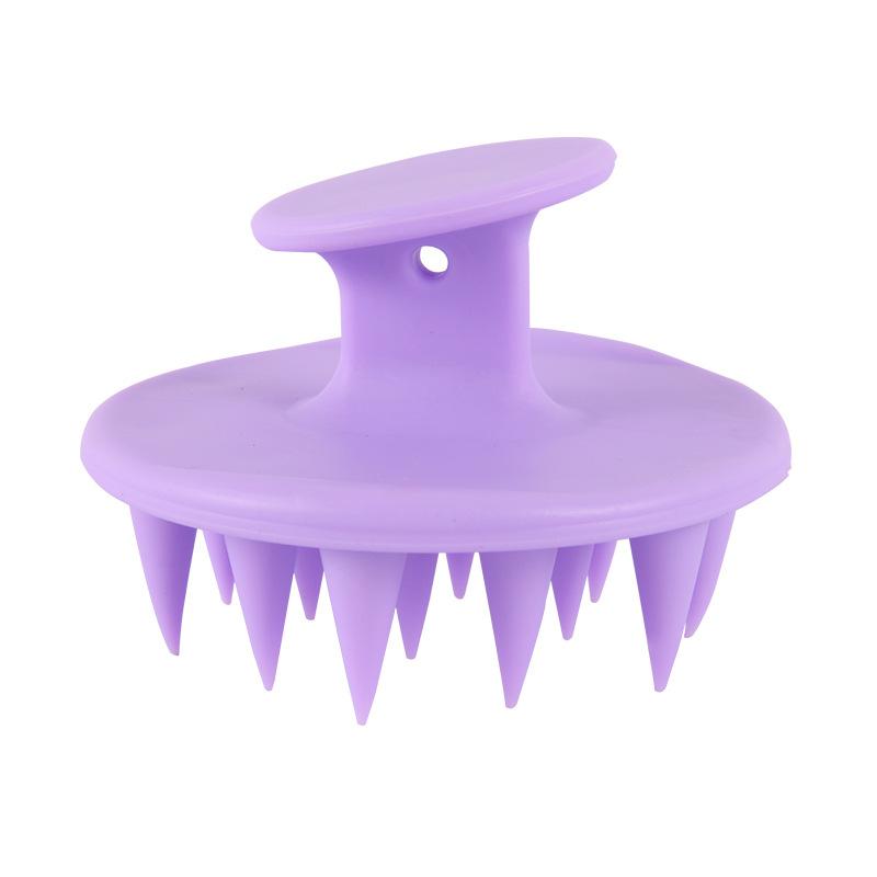 Silikon Shampoo Kopfhaut Haar Massagegerät Shampoo Massagekamm Bad Massagebürste Kopfhaut Massagegerät Haar Duschbürste Kamm Pflegewerkzeug violett