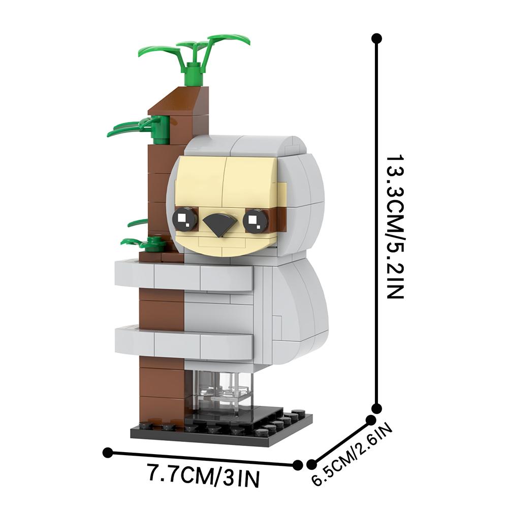 MOOXI Tier-Serie 144 Stück MOC-Bausteine Faultier-Modell BrickHeadsed DIY Bausteine Kinderspielzeug für Kinder Geburtstagsgeschenke MOC7232