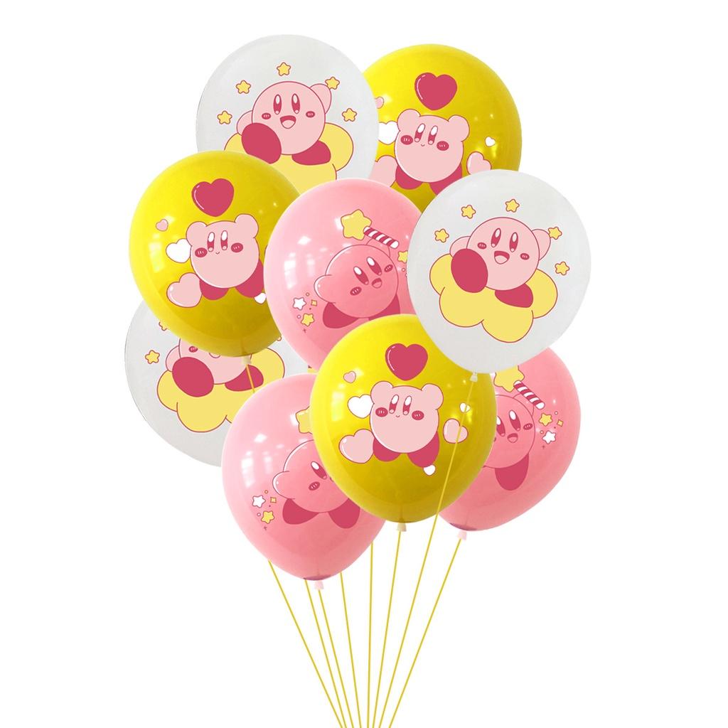 Geburtstagsparty Kirby Dekoration Kuchenaufsätze Banner Cartoon Luftballon Erwachsene Kinder 9Balloon pink
