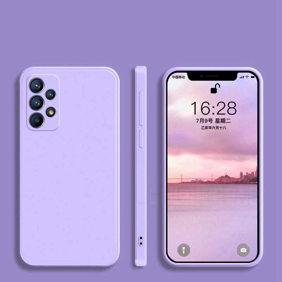 Quadratische Weiche Flüssigsilikonhülle Für Samsung Galaxy S26 A37 A57 A15 A14 A54 A25 A32 A52 A16 A34 A13 A23 A33 A53 A26 A17 A36 A56 Vollschutzhülle Galaxy A71 violett