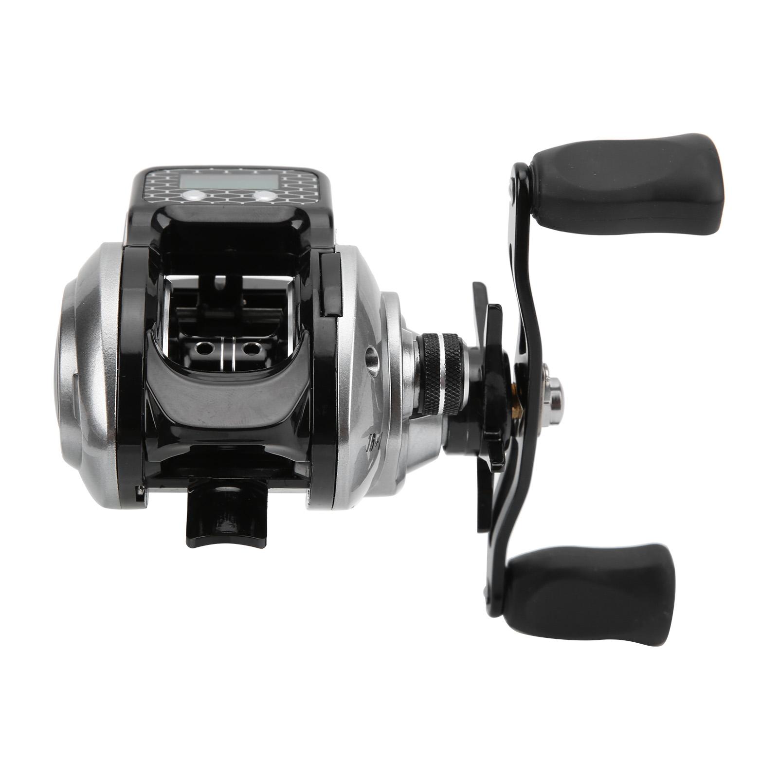 Digitalanzeige Baitcasting-Angelrolle 16+1BB 6.3:Angelrolle mit 1-Gang-Übersetzung und Zentrifugalbremse(Silberner Doppelarm Rechts )