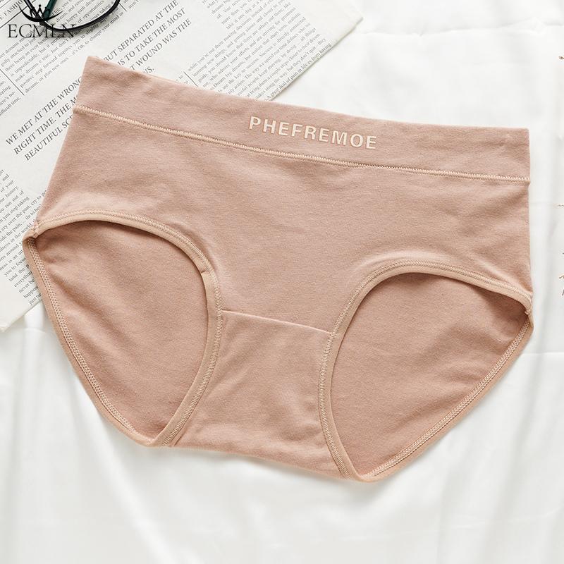 Damen 95% Baumwolle Mid-Waist Slips Klassische Farbe Atmungsaktiv Nahtlos Mädchen Unterwäsche Slips L khaki