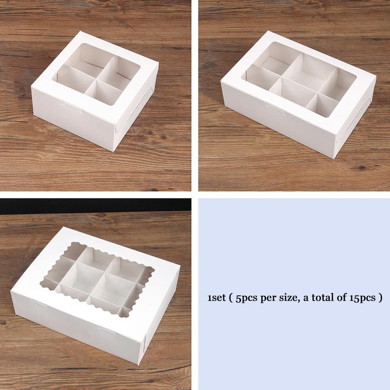 WTEMPO Transparente Fenster Faltbare DIY Papier Geschenkboxen Universelle Aufbewahrungsboxen Partydeko Leckerli-Boxen Cupcake Keks und Geschenkverpackungsboxen 1set weiß