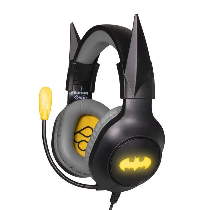 Gaming-Headset - Batman - Dark Knight - Abnehmbare Ohren - Kompatibel mit PS5, PS4, Xbox - Flexibles Mikrofon schwarz