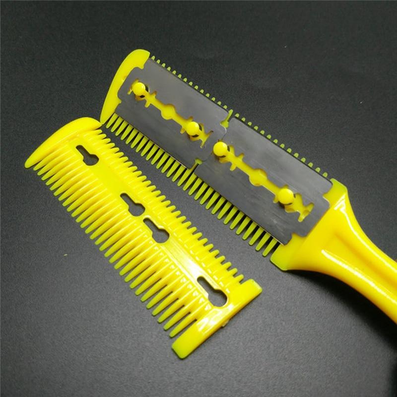 Haarschnitt Styling Friseur Schere Rasiermesser Magic Blade Kamm Friseurwerkzeug-Set Top Qualität Doppelseitiges Messer Haarschere gelb