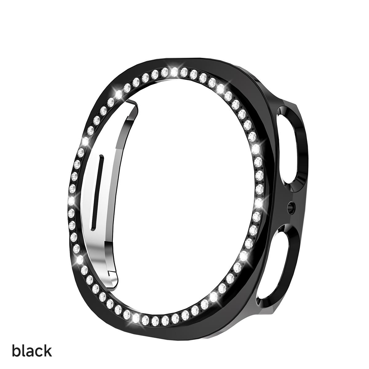 Bling Hülle für Samsung Galaxy Watch 8 Diamant Bumper Mit Hülle aus durchsichtigem PC Schutzhülle für Samsung Galaxy Watch 8 40mm 44mm Watch 8 40mm schwarz