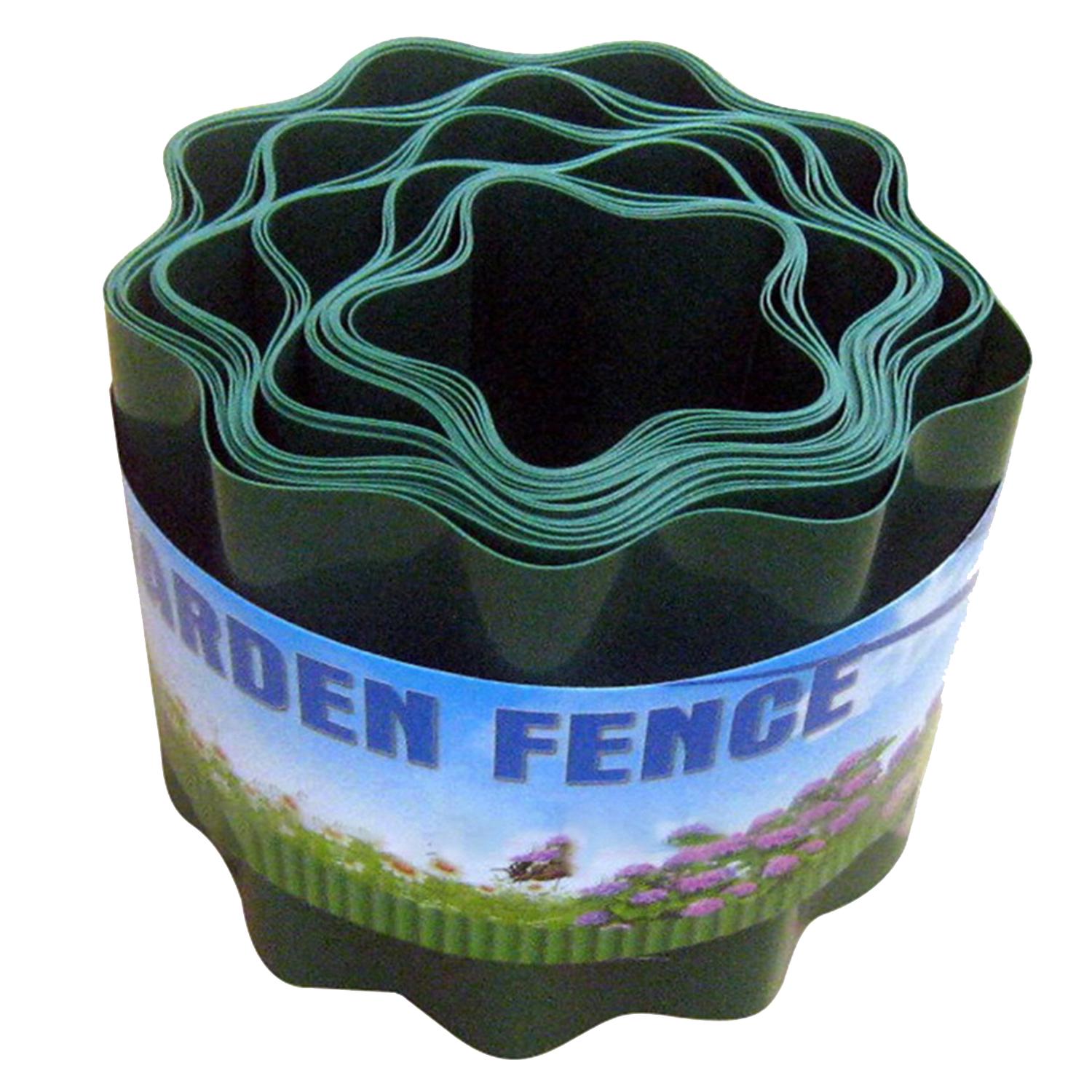 Gartenzaun, dekorativer Kunststoffzaun, recycelbare Kunststoffbarriere, Umweltschutz grün