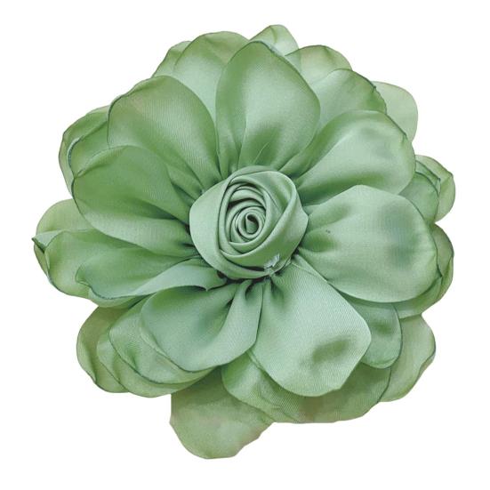 10cm Rose Stoff Blume Zubehör Frauen Vielseitig Corsage Haar Clip Anzug Revers Kleidung Taschen DIY Corsage hellgrüne