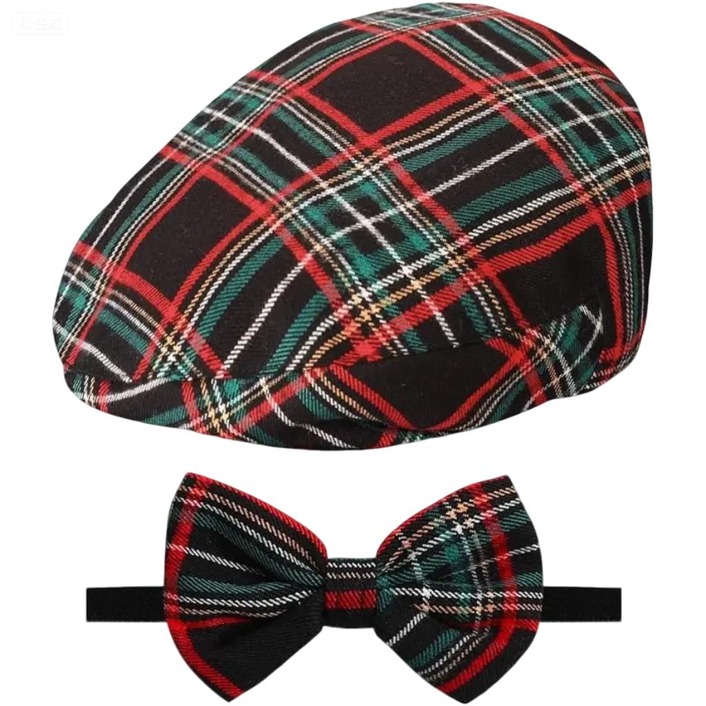 Babyhut Kinderkappe Kleinkind Geburtstag Taufe Accessoire Neugeborene Taufe Schiebermütze Vintage Fahrer Mütze mit Fliege 3-6 Months black