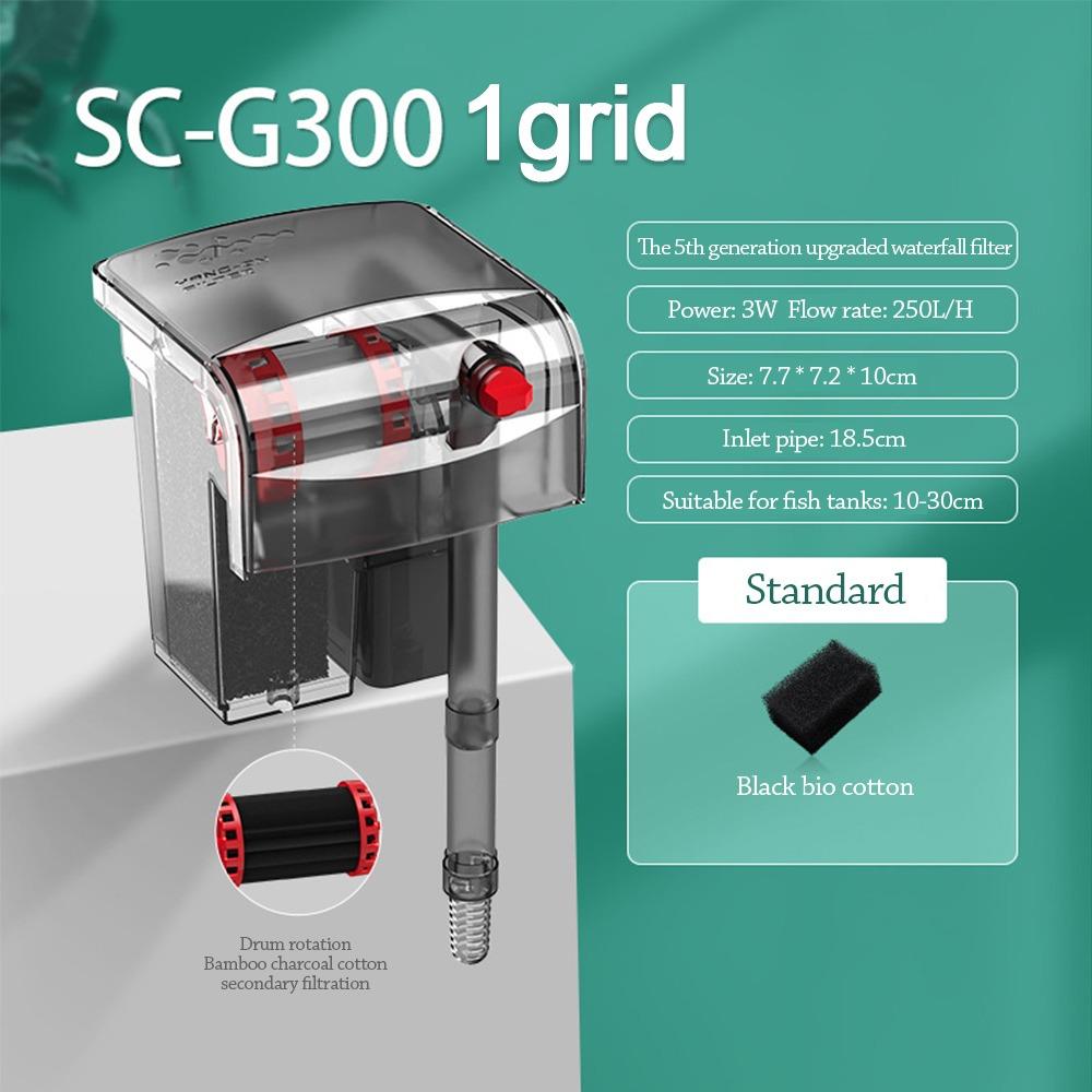 3-in-1 Aquariumfilter Wasserfall Zirkulierender Wasserreiniger Saubere Wasserkreislauf für Zuhause SC-G300