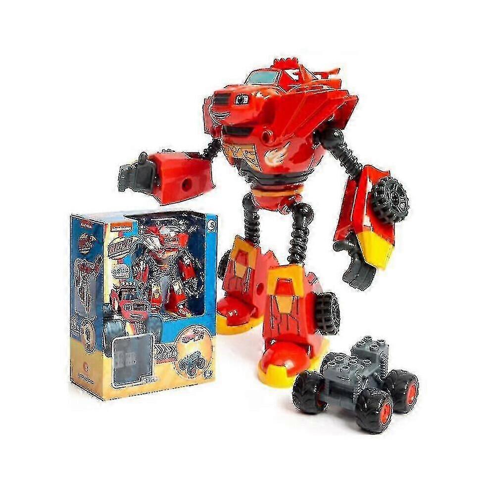(rot)Blaze Monster Machines Anime Figur Cartoon Plastik/Legierung Verformtes Auto Actionfigur Modell Kinderspielzeug Kinder Geburtstagsgeschenke - Actionfiguren