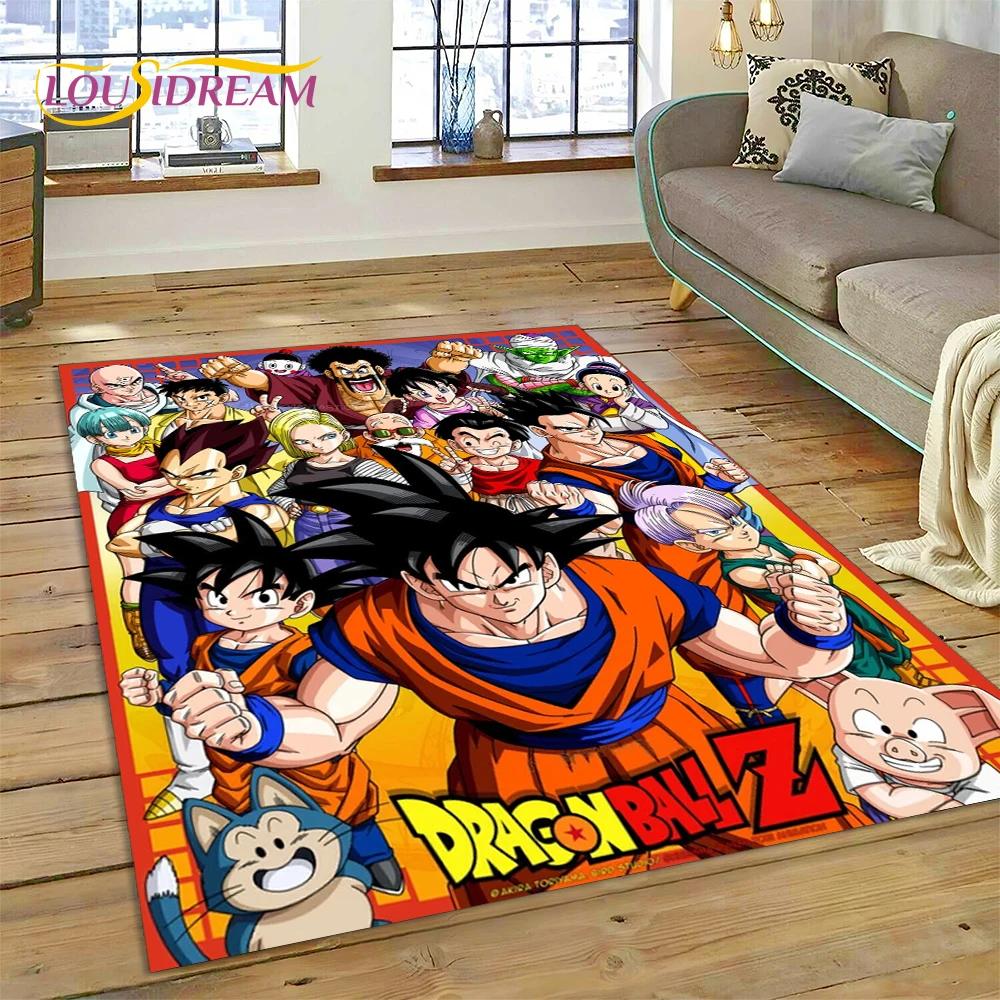 Anime 3D D-Dragon-Ball Japan Cartoon-Teppich für Wohnzimmer, Schlafzimmer, Dekoration, Bodenmatte, rutschfeste Dekoration für Sofa, Fußmatte 60cm x 90cm