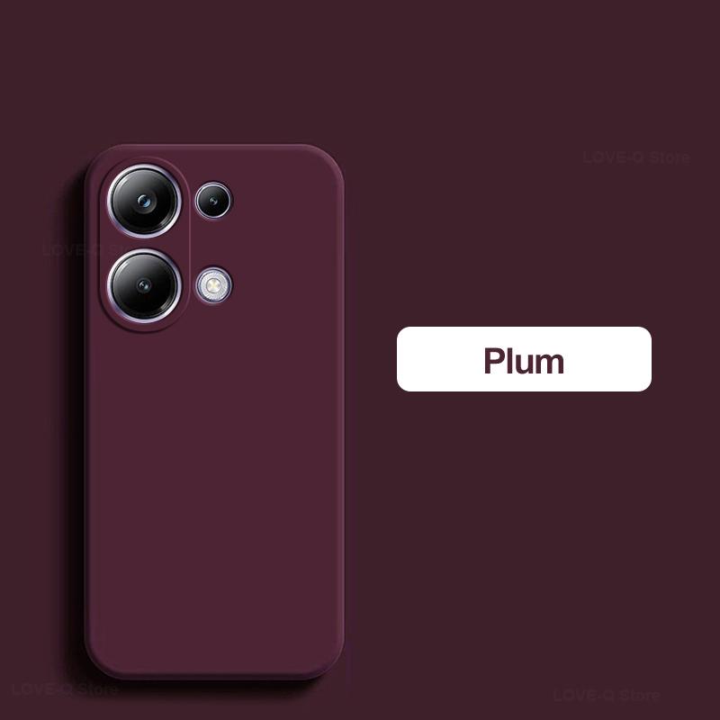 Für Poco M6 PocoM6 Pro Hülle Flüssigsilikon Kameraobjektivschutz Handyhüllen Für Xiaomi Poco M6 M 6 Pro M6Pro PocoM6 Pro Weiche Hülle Poco M6 Pro 4G pflaume