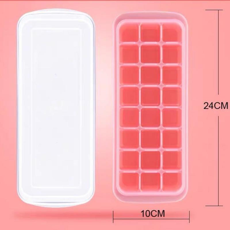 24 Zellen Silikon Eis Gitter Form Hausgemachte Eiswürfel Gitter Eis Box Lebensmittel Grade Schleif Eiswürfelschale rosa
