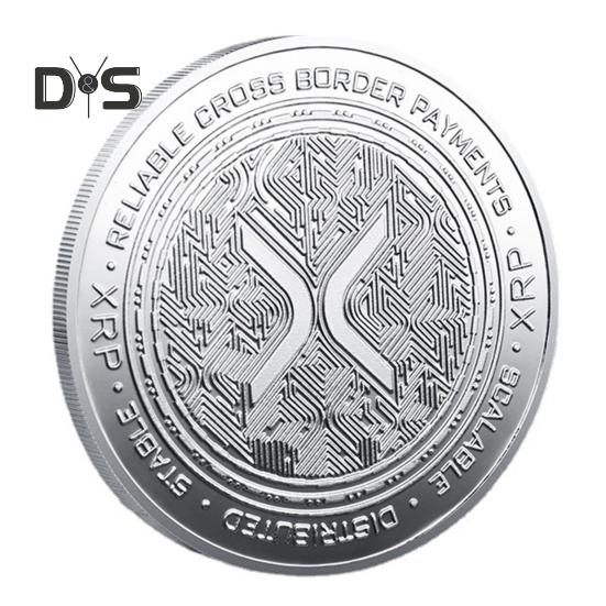 XRP-Münze, Gedenkmünze, Symbol für Finanzinnovation, XRP-Ethereum-Münze, Hervorhebung führender digitaler Münzen, Geschenk für Enthusiasten, Lehrreich 1pc silber