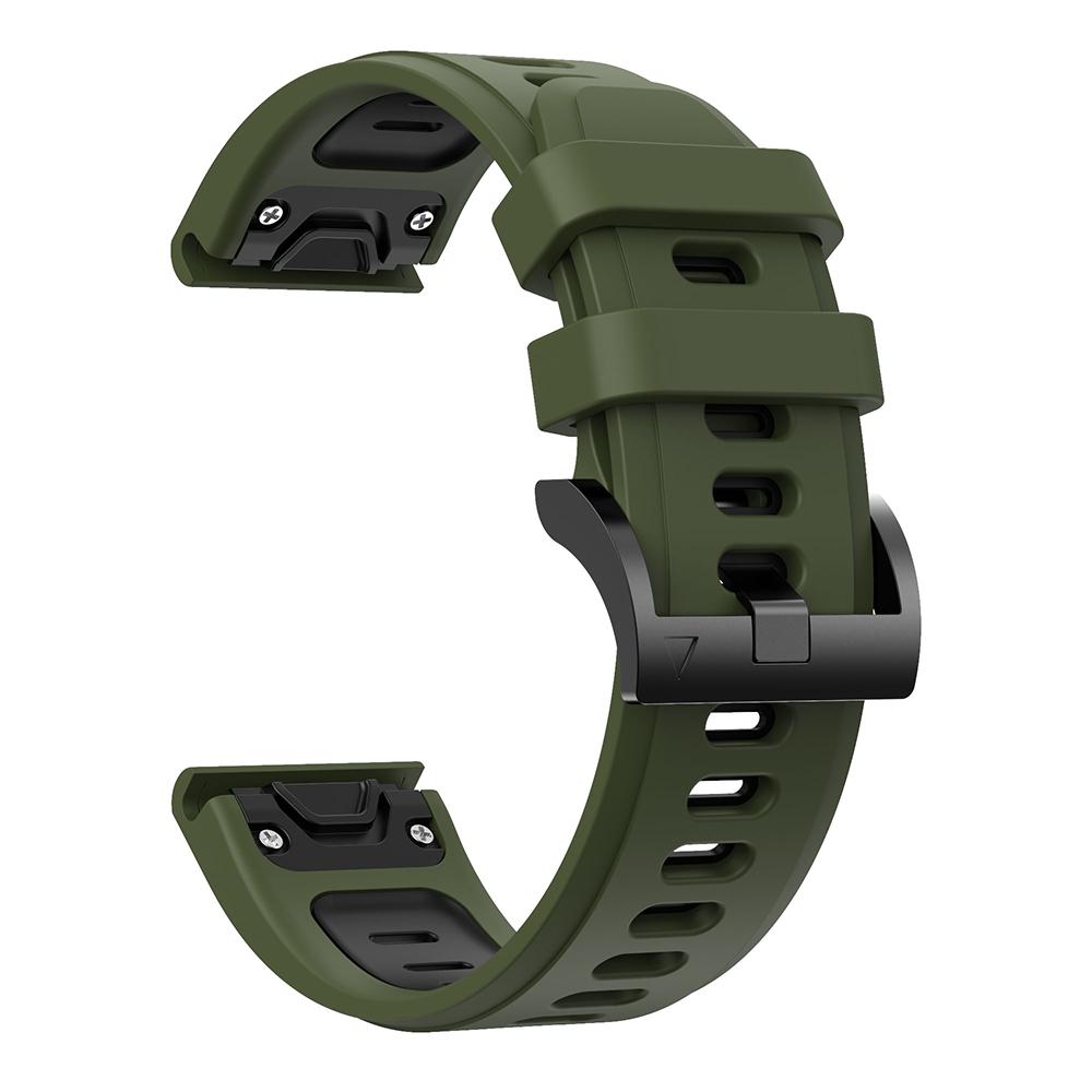 22mm 26mm Silikonarmband für Garmin Fenix 7 7X 6 6X 5 5X Quick Fit Armband für Garmin Fenix 3/3 HR/3 Sapphire Smart Watch Band 22mm (For Fenix 7 6 5) armee grüne/schwarz