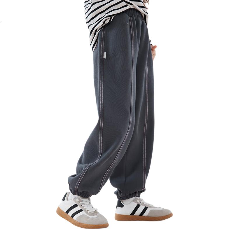 Duomiaowu Mädchenhose, Herbst Kinder Sport Freizeithose, Elastischer Knöchel Mode Jogginghose, Kinderkleidung W9811 Dunkelgrau 170 140 gray