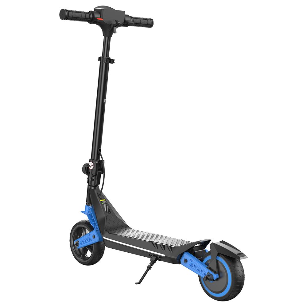 K6 Kinder Elektroroller 150W 2,6Ah 6,5'' Vollgummireifen Bluetooth-Lautsprecher LED-Lichter Faltbar & Höhenverstellbar 16 km/h Höchstgeschwindigkeit 7-9 km Reichweite für Kinder blau