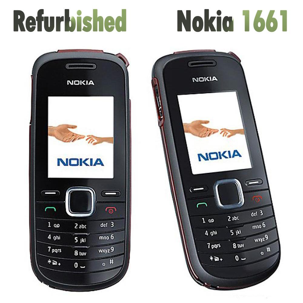 Generalüberholtes Nokia Original Nokia 1661 2G Entsperrtes Mobiltelefon Mit 1 SIM 1 Battery 1 Charge schwarz