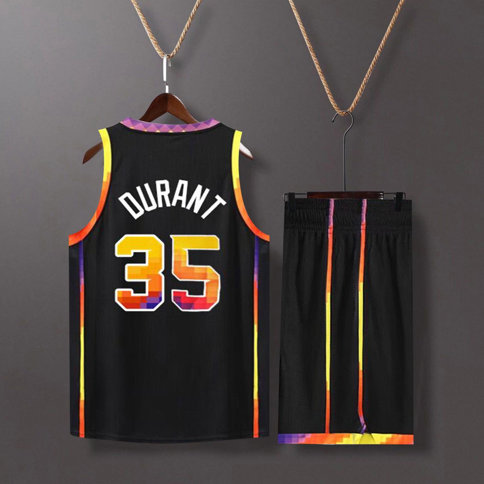 Basketball-Kleidung, Kinder-Basketball-Anzug, klassische Oberteile + Hosen, Basketball-Trikots, Anzug-Set M schwarz