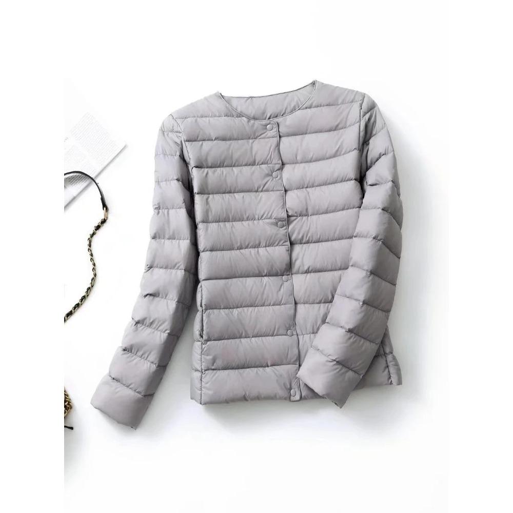 Ultraleichte Daunenjacke für Damen, mattes Gewebe, leichte Jacke, warm, winddicht, Parka, Damen-Daunenjacken plus Mäntel 4XL graue