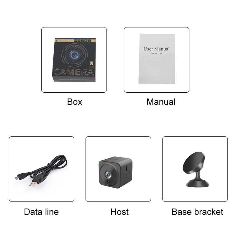 Mini-Überwachungskamera für Zuhause, 1080P HD-Kamera, WLAN-Kamera für den Innenbereich mit Weitwinkel-Infrarot-Nachtsicht, Zweiwege-Gegensprechanlage Camera only