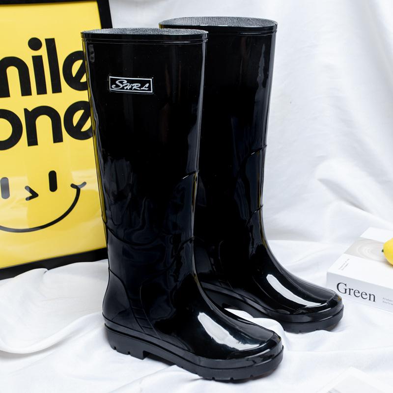 Fabrik direkt verkäufe regen schuhe weibliche ritter stiefel lange stiefel weibliche 2025 sommer net rot tragen wasserdichte regen stiefel weibliche 37 schwarz