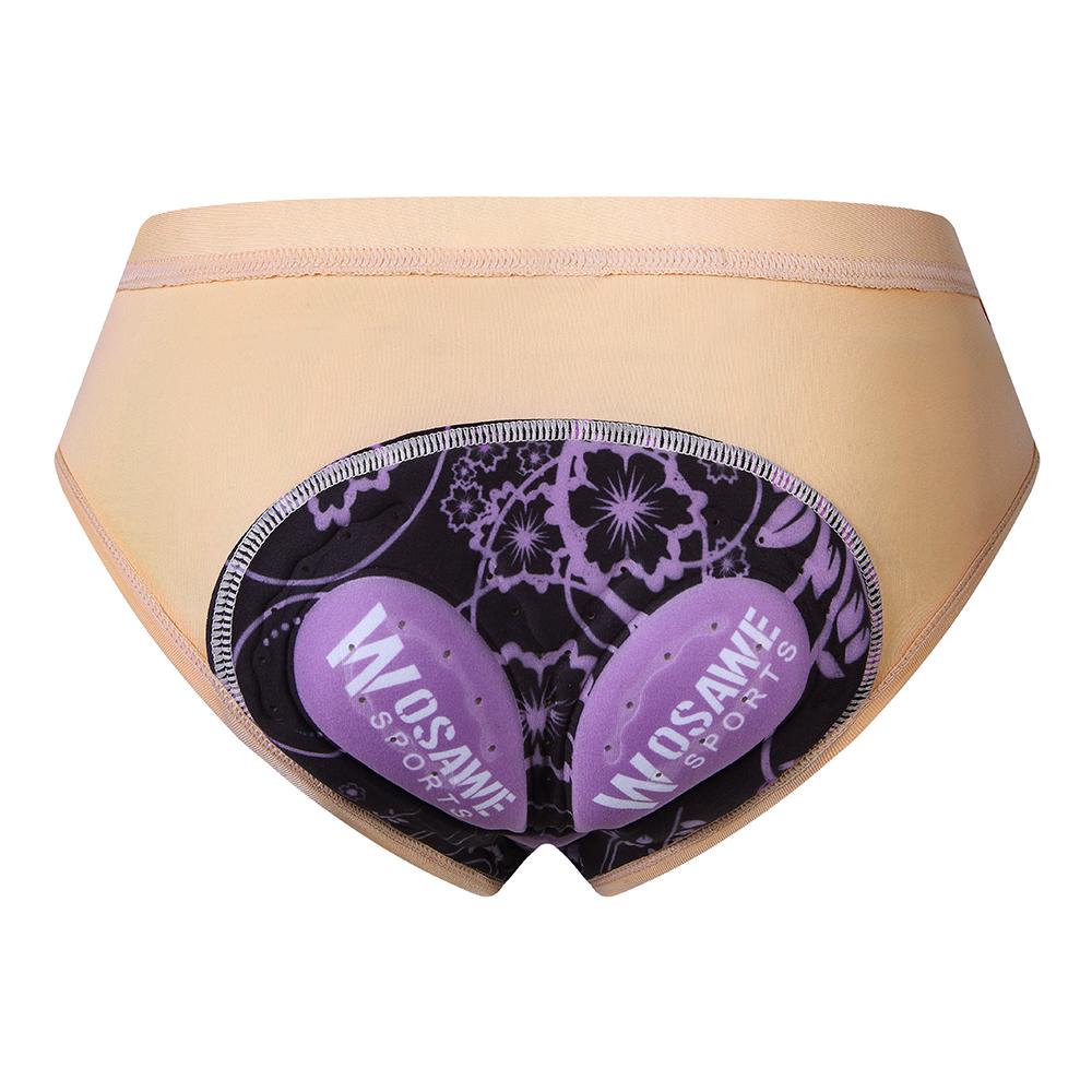 WOSAWE Damen Radsport-Unterwäsche, gepolsterte Unterwäsche, Reithose, Fahrrad-Unterhose, Damen-Radhose M beige