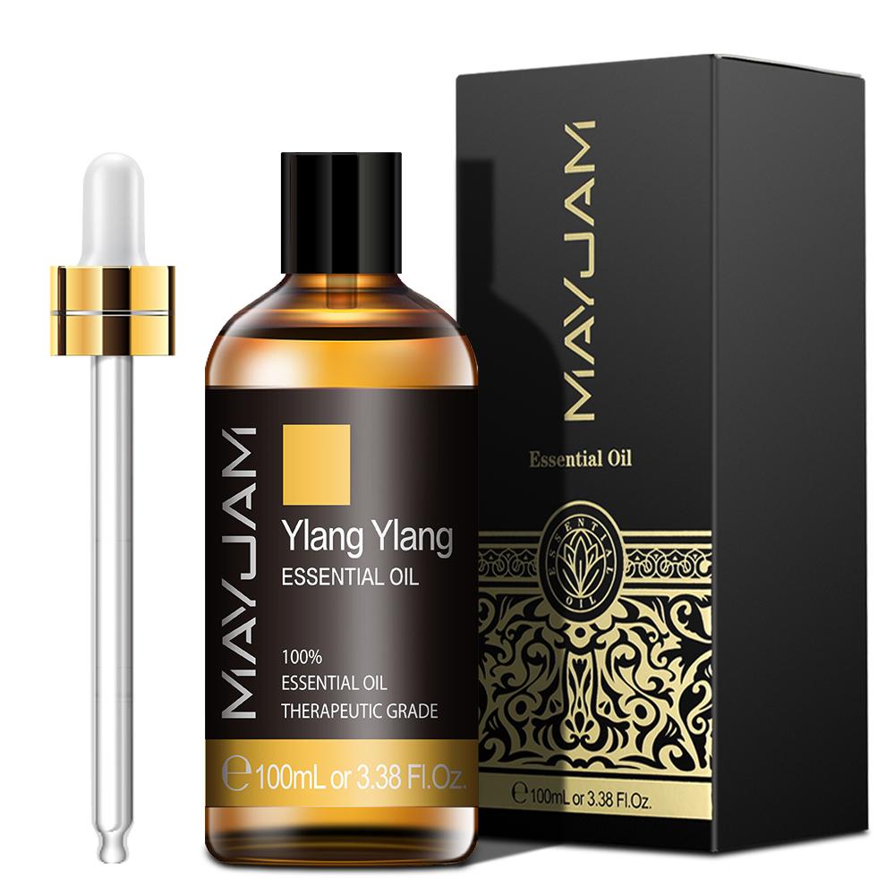 MAYJAM 100 ml ätherisches Lavendel-Eukalyptus-Zimt-Pflanzenöl für Spa-Massage, Hautpflege, Luftreiniger, Luftbefeuchter, Aromatherapie, Rosen-Teebaumöl Ylang Ylang