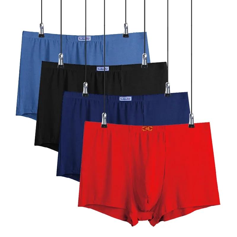 4PCS Plus Fett Plus Größe männer Hohe Taille Unterwäsche Fett Vier-ecke Tiefem Schritt Atmungs Lose Plus größe Boxer Shorts 3XL