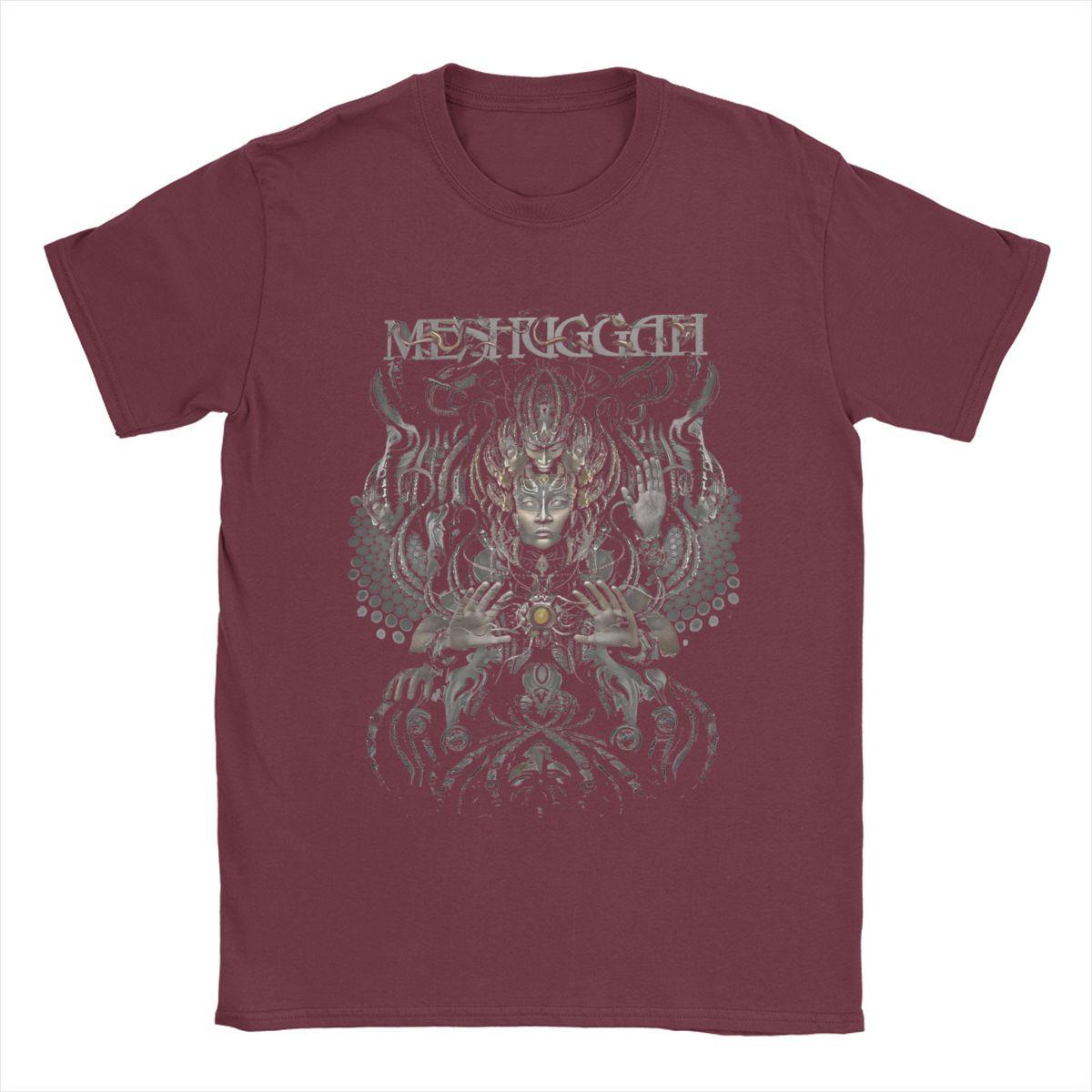 Sommer Meshuggah Hände von Msgh Herren Damen T-Shirts Bekleidung Vintage Tees T-Shirts Reine Baumwolle Geschenk Kleidung L bordeaux