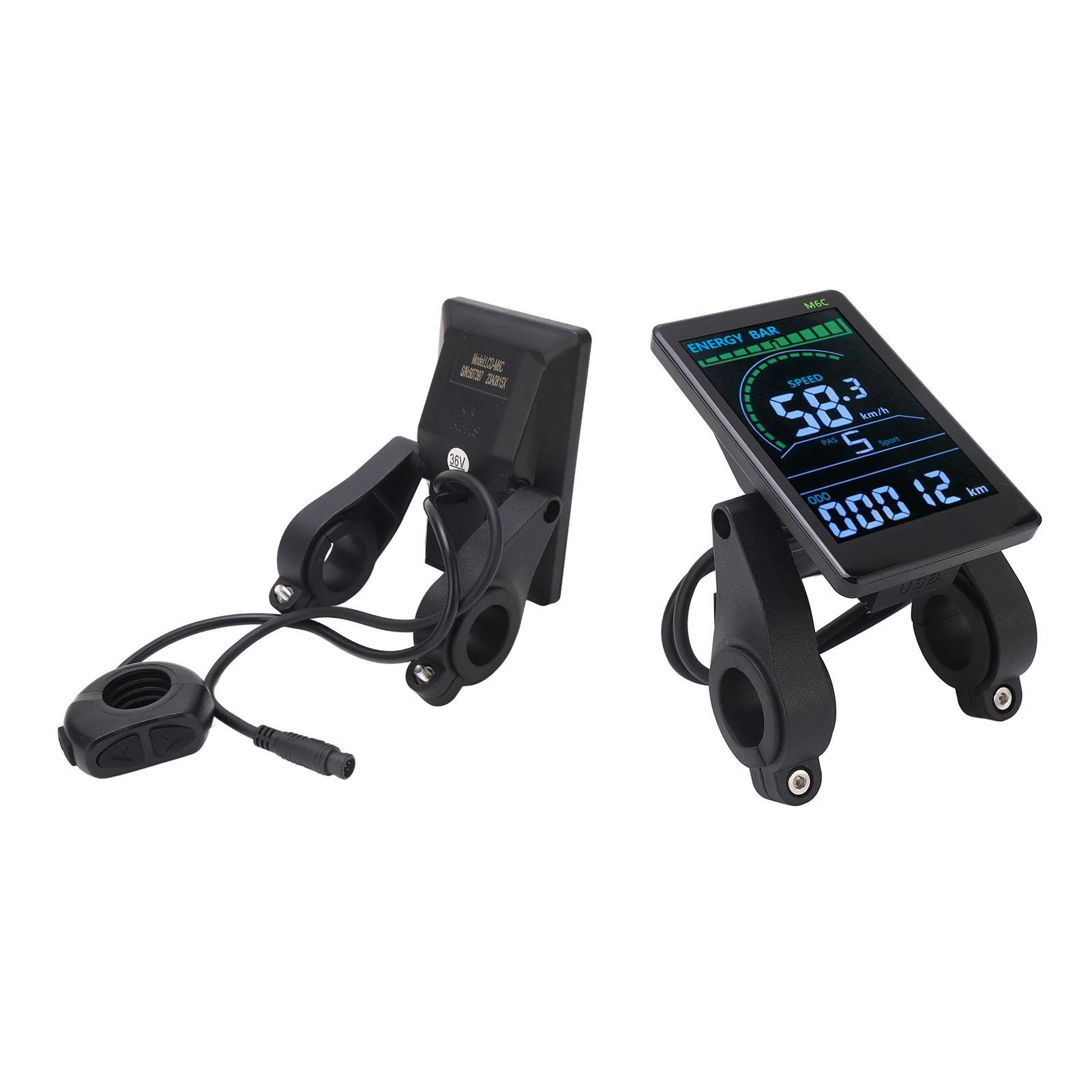 M6C Elektrische Fahrrad LCD Display Meter ABS Elektrische Fahrrad Display Screen Control Panel mit 6 Pin