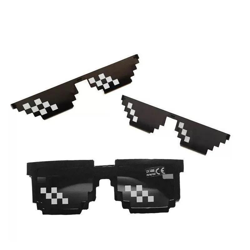Neueste Lustige Mosaik Sonnenbrillen Brillen Für Männer Frauen Pixel Schwarz Vintage Gamer Roboter Sonnenbrillen Coole Party Klassische Tönungen Brillen