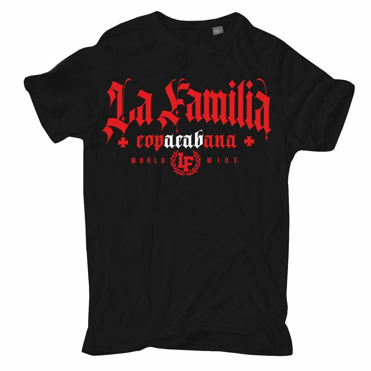La Familia Copacabana Biker Crew Crime Hardcore T-Shirt. Neues Kurzarm-O-Neck-T-Shirt aus 100% Baumwolle Lässiges Herrenoberteil - Herren... 4XL bunt