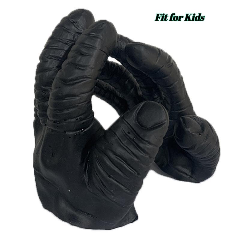 Kinder Cosplay Gorilla Hand Handschuhe Kinder Affe Latex Tier Kostüm Requisiten Maske Halloween Wolf Klaue Tier Requisiten für Jungen A pair schwarz
