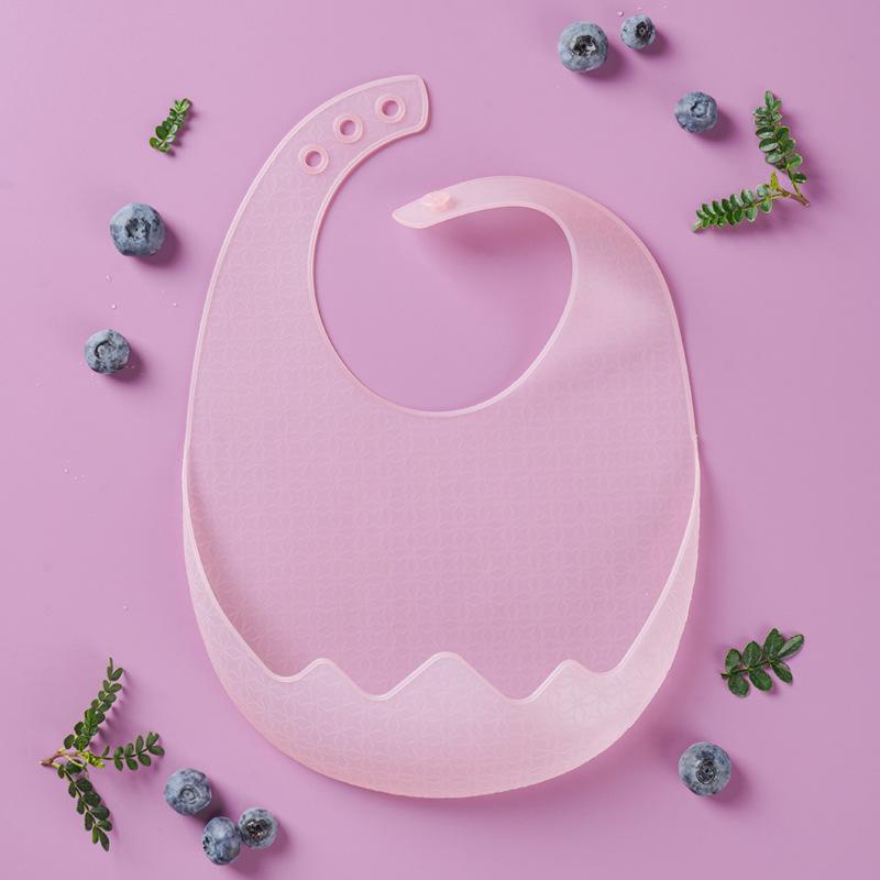 Silikon Lätzchen Wasserdicht Speichel Baby Lätzchen Für Baby Baby Zubehör Fütterung Weiche Schürzen Baby Einstellbare Spucktuch rosa