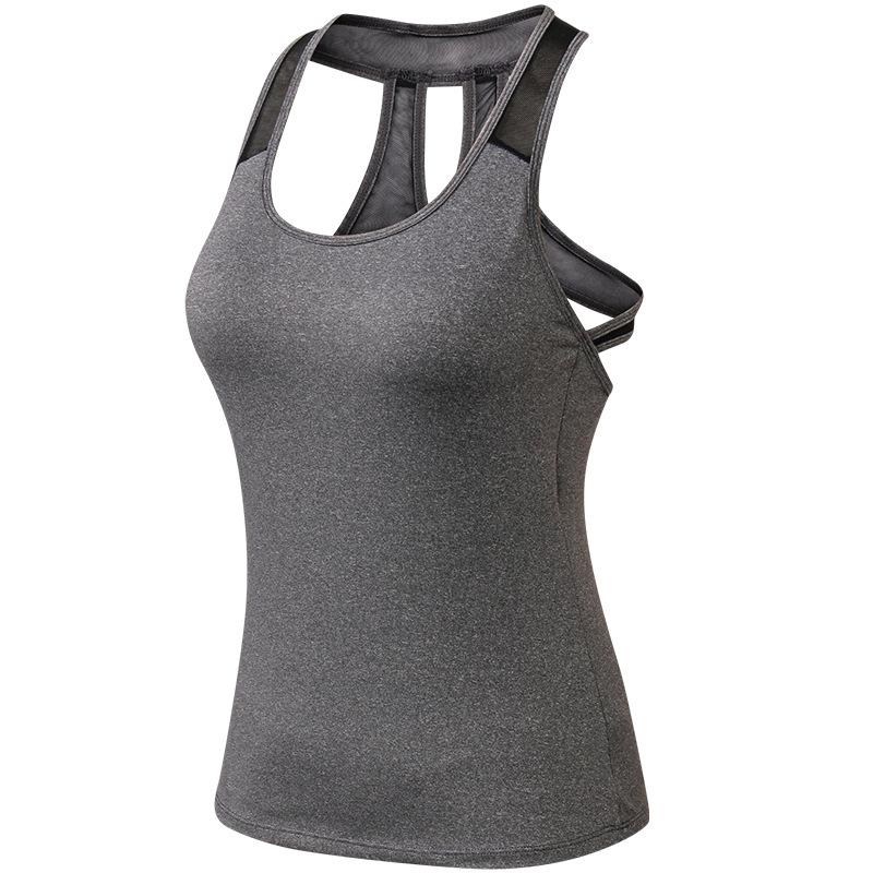 Damen Yoga Tanktops Sportshirt Fitnessstudios Ärmellose Weste Fitness Fitness Fitnessstudios Bodybuilding Kleidung Tops S grau
