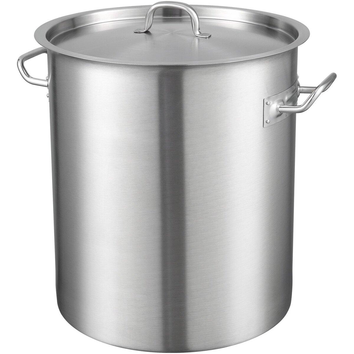 Edelstahl-Suppentopf, 42 Quart Große Kochtöpfe, Vielseitiges Kochgeschirr Saucentopf mit Deckel & Griff, Robuster Kommerzieller Suppentopf,