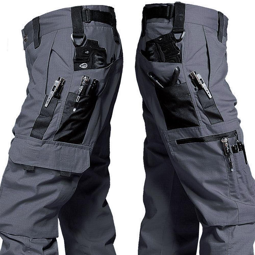 Herrenhose Outdoorhose mit Taschen, wasserdicht, Ripstop-Hose, Arbeitskleidung, Wanderhose, Jogger, Herrenbekleidung XXL grau