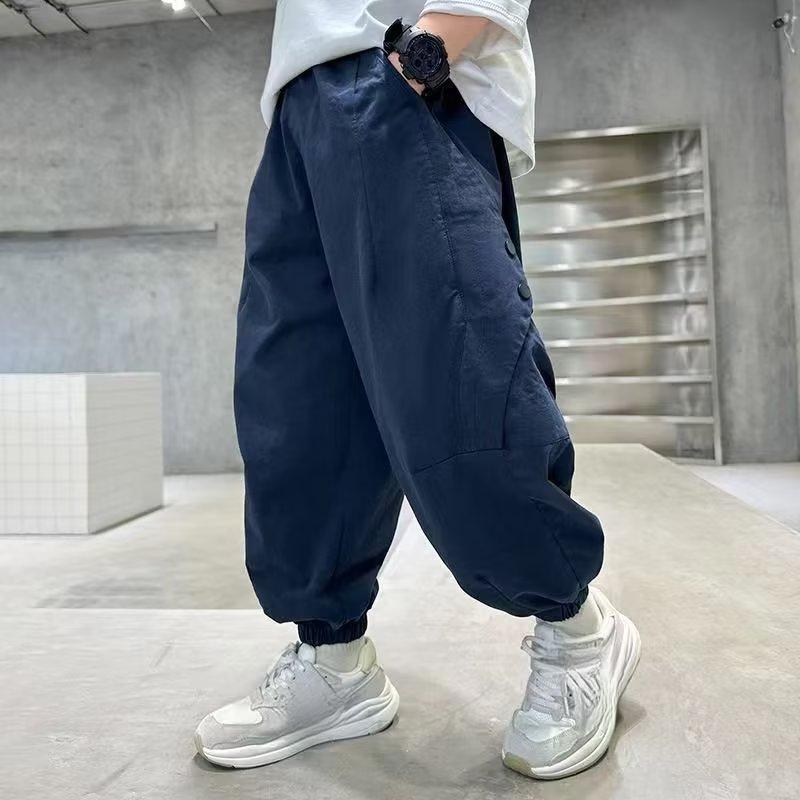 Mode kinder jungen hosen sommer dünne kinder arbeit hosen neue casual hosen 130 saphirblau