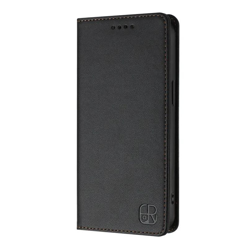 Luxus Anti-Diebstahl Brieftasche Flip Cover Handyhülle Für Sony Xperia 10 5 VI 2024 1 V IV Xperia10-6 1-5 Lederhüllen Einfarbig Coque for Xperia 10VI 2024 schwarz