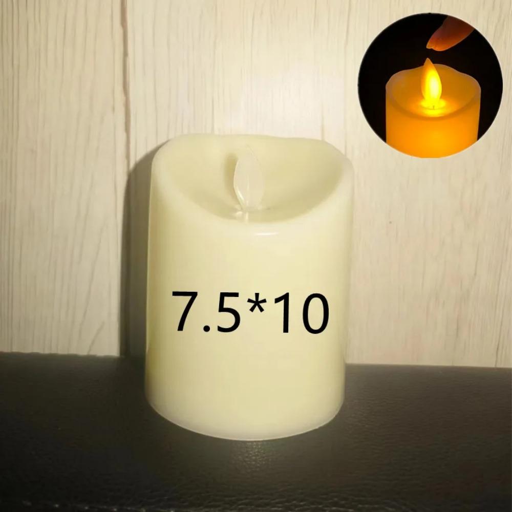 Flammenlose Votivkerzen, batteriebetriebene LED-Teelichter, elektrische Fake-Kerze mit beweglichem Docht, Hochzeit, Party, Dekoration, Kerzen, Lampen 7.5X10CM