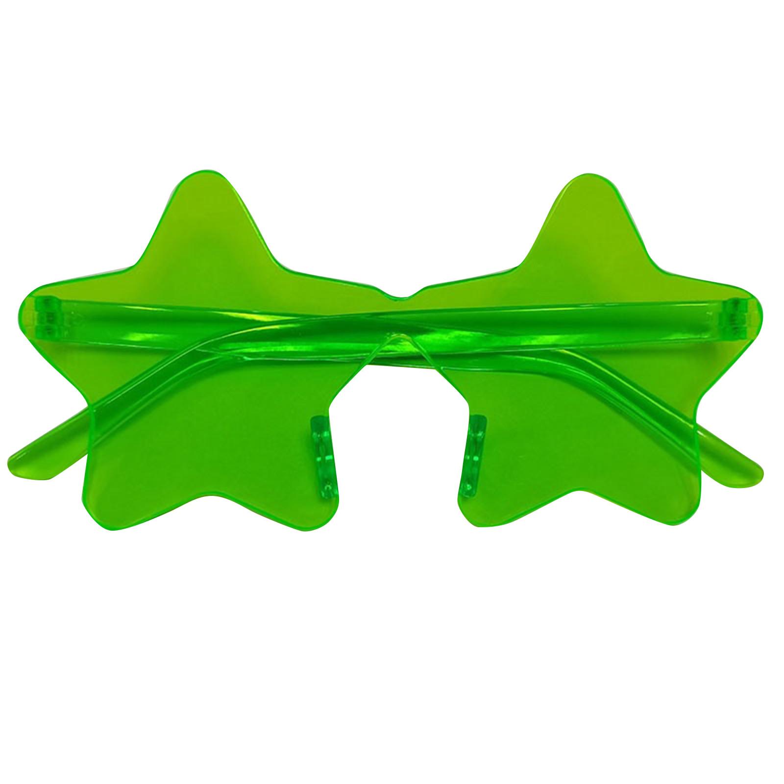Randlose Sonnenbrille in Sternform, transparente Sonnenbrille in Bonbonfarbe, Party-Sonnenbrille für Mädchen, Jungen, Frauen One Size armee grüne
