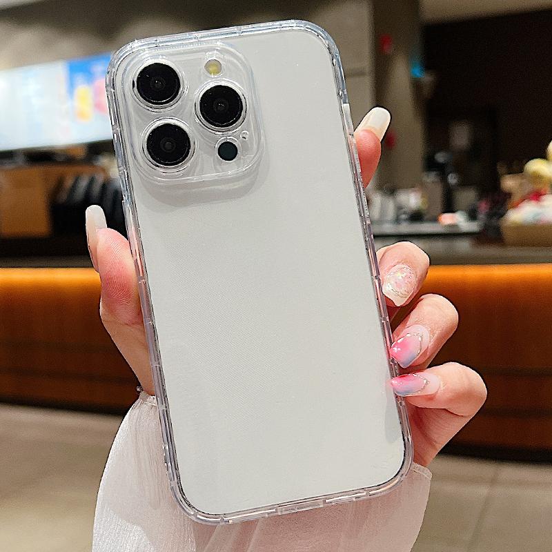Luxuriöse, klare TPU-Softhülle für iPhone 16 Pro 15 14 Pro Max 13 Pro 12 11 XS 7 8 SE, stoßfeste, transparente, schlanke Telefonrückseite iPhone 13 Pro Max transparent