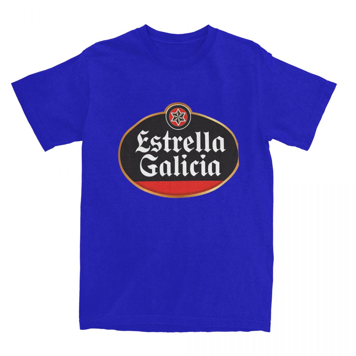 Estrella Galicia Bier Spanien T-Shirt Herren Lager Bier Vintage Baumwoll-T-Shirts Sommer Rundhals T-Shirt Übergroße Kleidung M