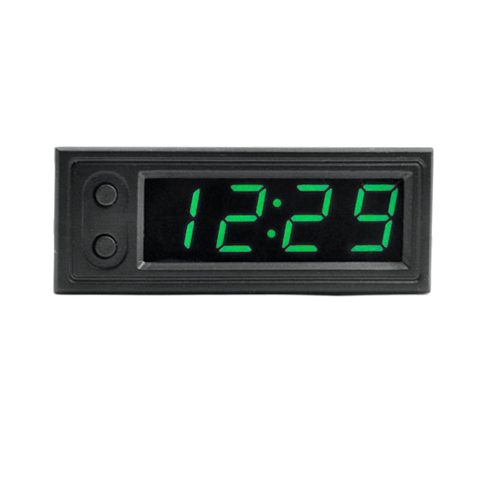 3 in 1 Auto Temperatur Uhr LED Anzeige Digitaluhr Spannungstester Leuchtende Elektronische Uhr Voltmeter Fahrzeug Innenraumteile grün