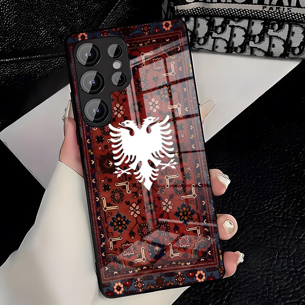 Albanien Albaner Flagge Handyhülle Für Samsung S26 S25 Plus S20 S20 Plus S22 Ultra S23 FE S21 Plus S21 Ultra Glasabdeckung Samsung S25 Ultra