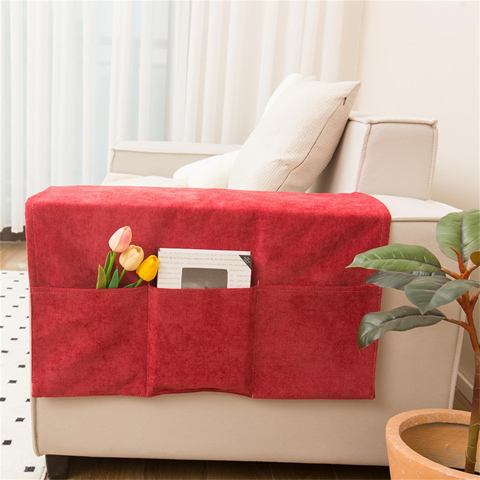 Sofa Armlehnen Organizer Tasche Sofa Überwurf Seitentaschen zur Aufbewahrung Zuhause Hängender Organizer Brillen Handy Fernbedienung Aufbewahrung beige