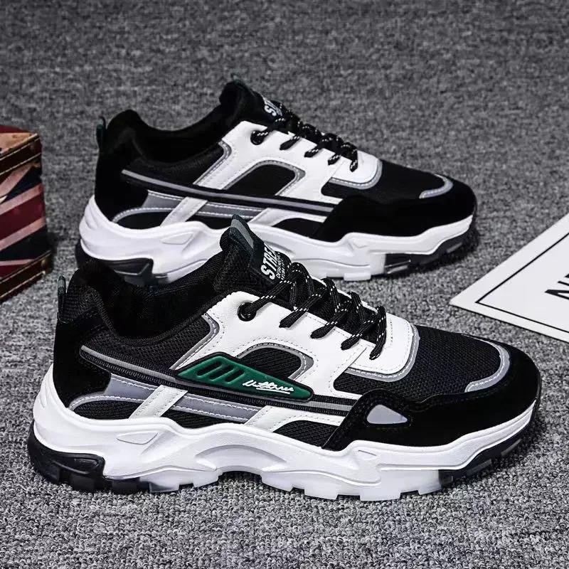 Oulylan Herren Atmungsaktive Mesh Lauf-Sneakers Laufschuhe Rutschfest Sport Laufschuhe Herren Mode Sportschuhe für Outdoor 39 black